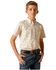 Image #1 - Ariat Boys' Classic Cowboy Short Sleeve Button-Down Western Shirt, Tan, hi-res