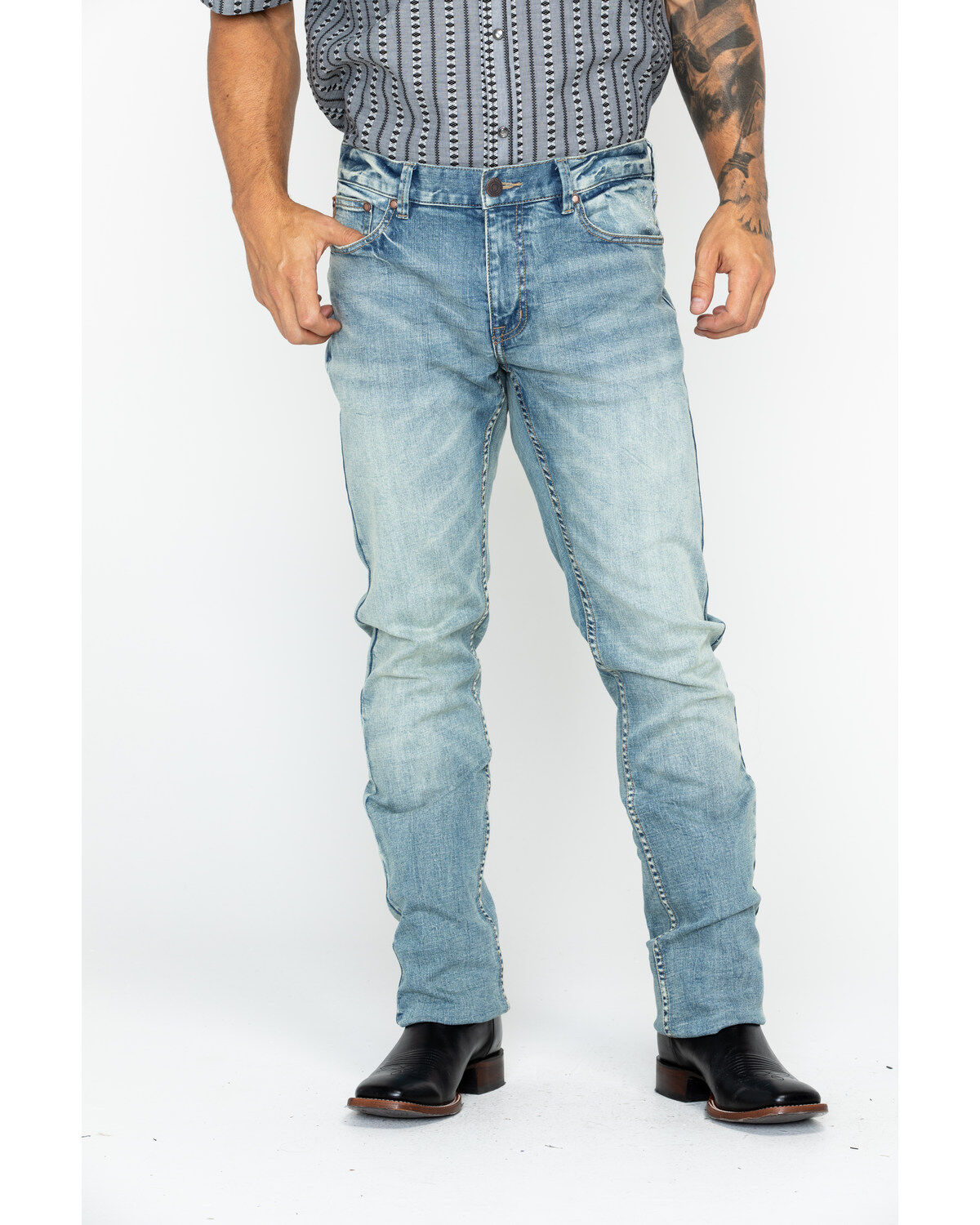 Image #1 - Moonshine Spirit&reg; Men's Sutton Wash Decker Slim Straight Stretch Denim Jeans, Indigo, hi-res