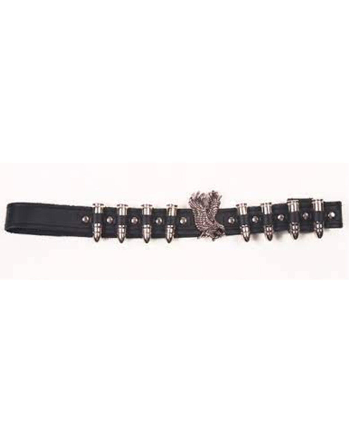 Image #1 - Almax Eagle And Bullets Leather Hat Band, Black, hi-res