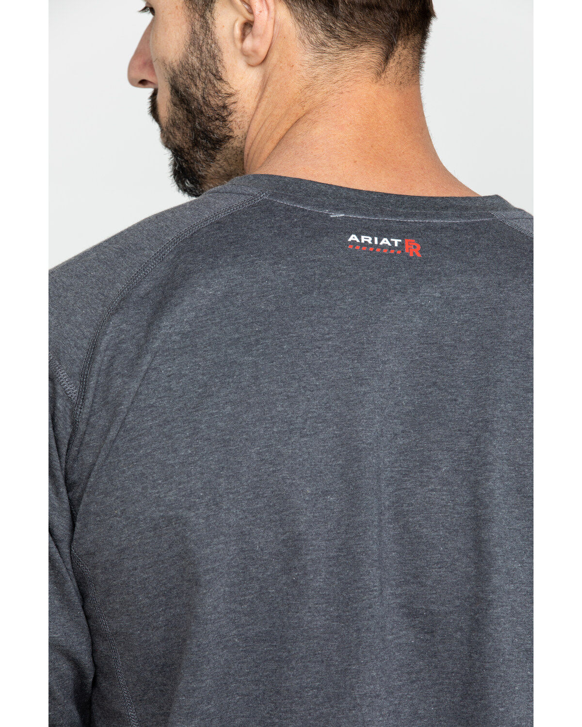 Image #5 - Ariat Men's FR Air Henley Long Sleeve Work Shirt - Big, Charcoal, hi-res