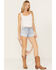 Image #1 - Cleo + Wolf Women's Lindie Medium Wash Mid Rise Pull On Shorts, Medium Wash, hi-res