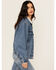 Image #2 - Levi's Women's Medium Wash Sherpa Lined Trucker Denim Jacket, Blue, hi-res