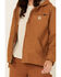 Image #3 - Carhartt Women's Washed Duck Sherpa Lined Loose Fit Jacket, Brown, hi-res