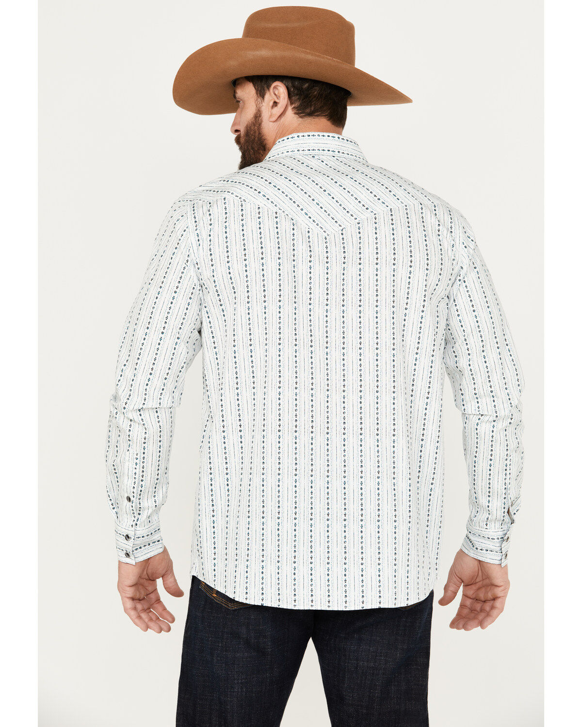 Image #4 - Moonshine Spirit&reg; Men's Elderflower Striped Long Sleeve Western Snap Shirt, White, hi-res