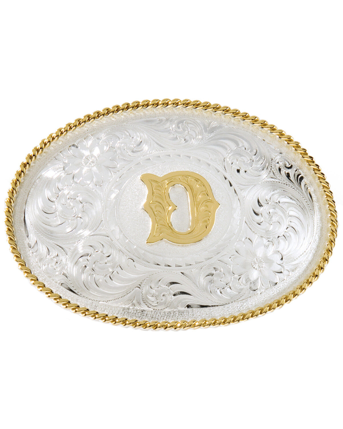 Image #1 - Montana Silversmiths Initial "D" Belt Buckle, Silver, hi-res