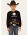 Image #1 - John Deere Boys' Wrap Construction Long Sleeve Graphic T-Shirt , Black, hi-res