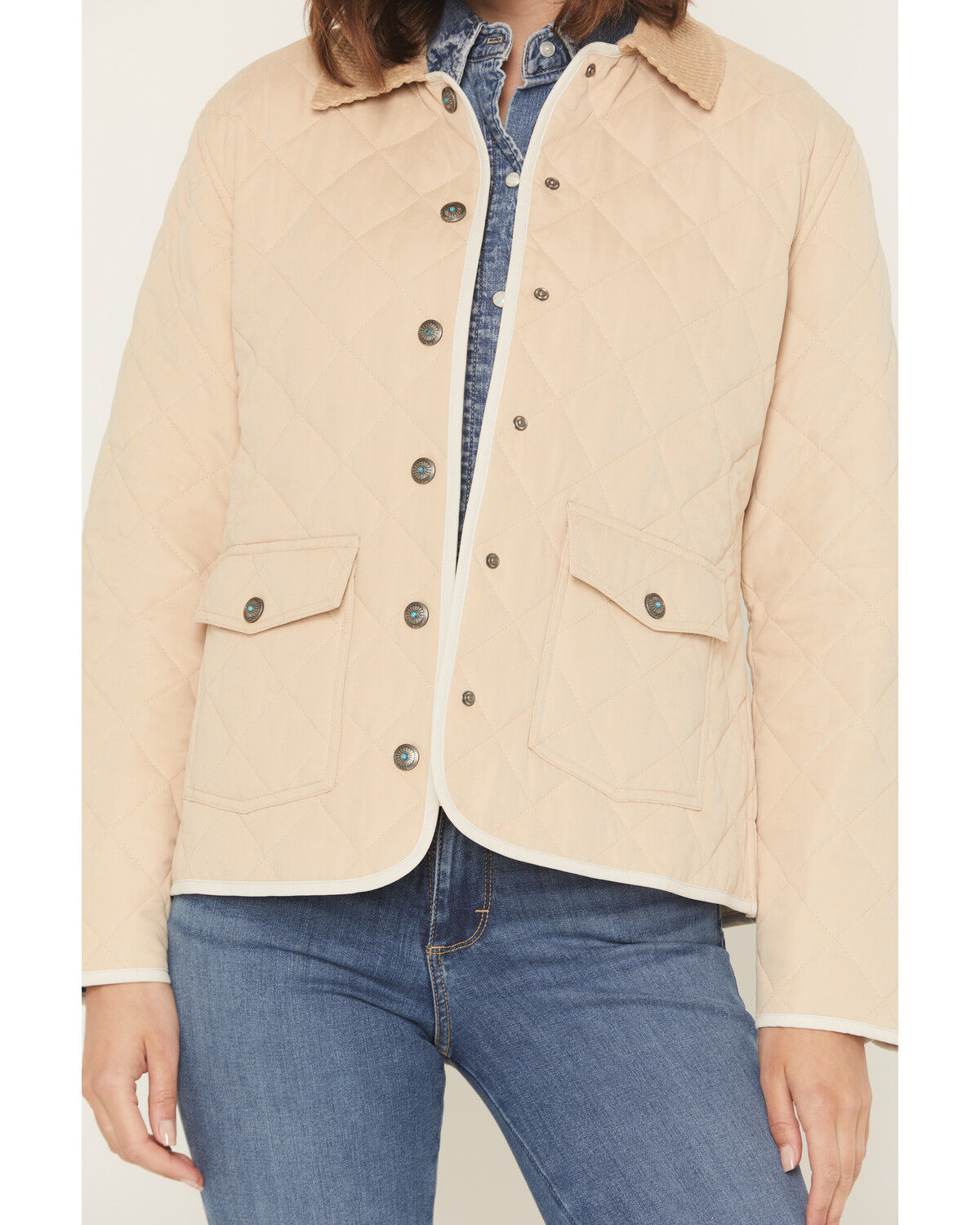 Image #3 - Shyanne Women's Peached Poplin Quilted Jacket, Khaki, hi-res