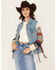 Image #1 - Cleo + Wolf Women's Christine Long Sweater Sleeve Button-Down Denim Jacket , Blue, hi-res