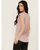 Image #4 - Blended Women's Freedom Rock Shoulder Pad Muscle Tee , Pink, hi-res