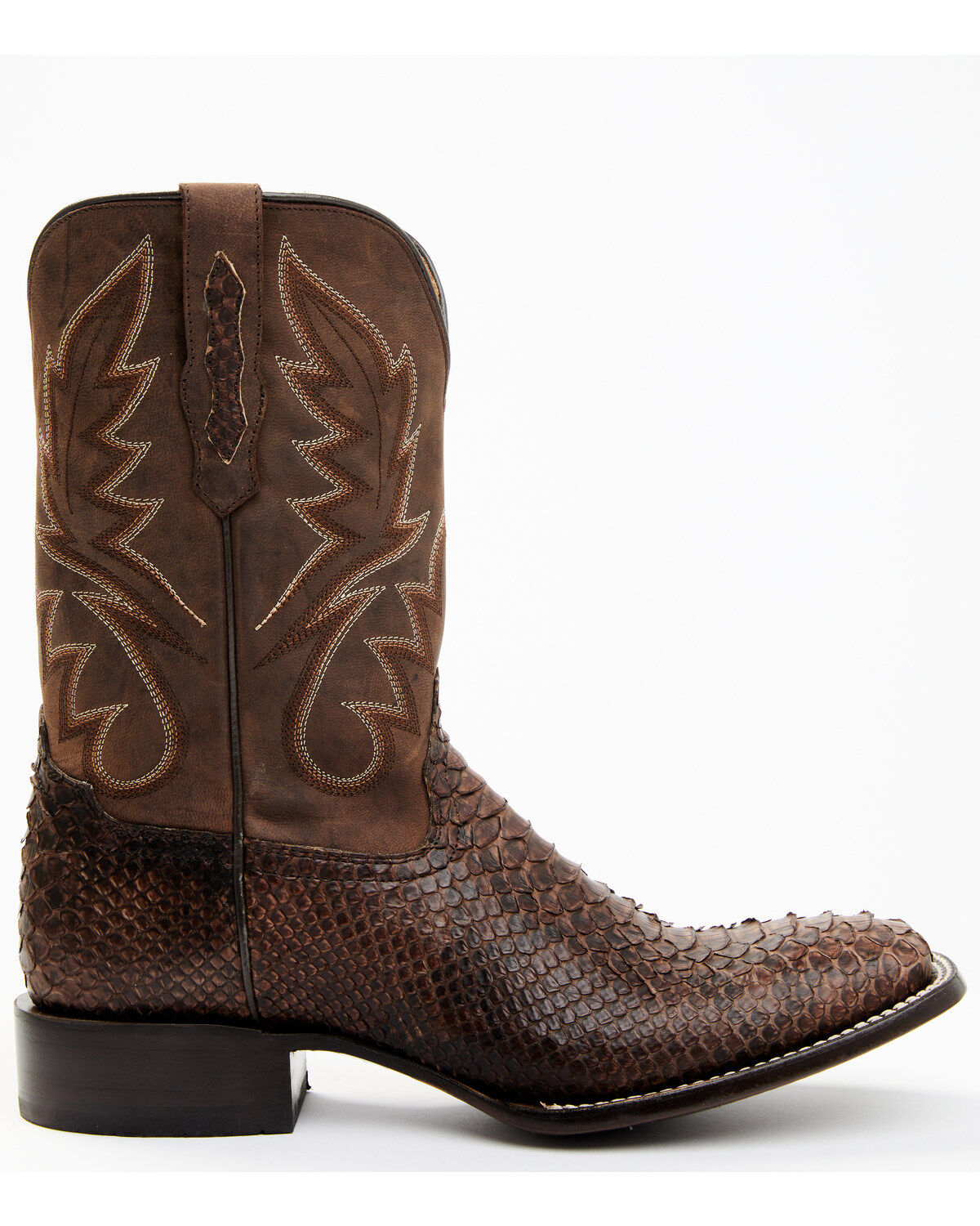 Image #2 - Cody James Men's Exotic Python Western Boots - Broad Square Toe, Chocolate, hi-res
