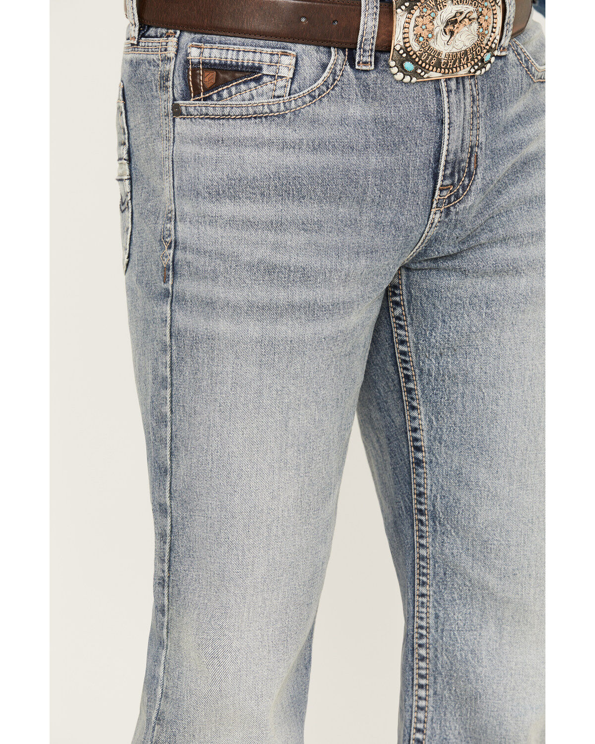 Image #2 - RANK 45&reg; Men's Wild Horse Stackable Straight Stretch Denim Jeans, Light Medium Wash, hi-res