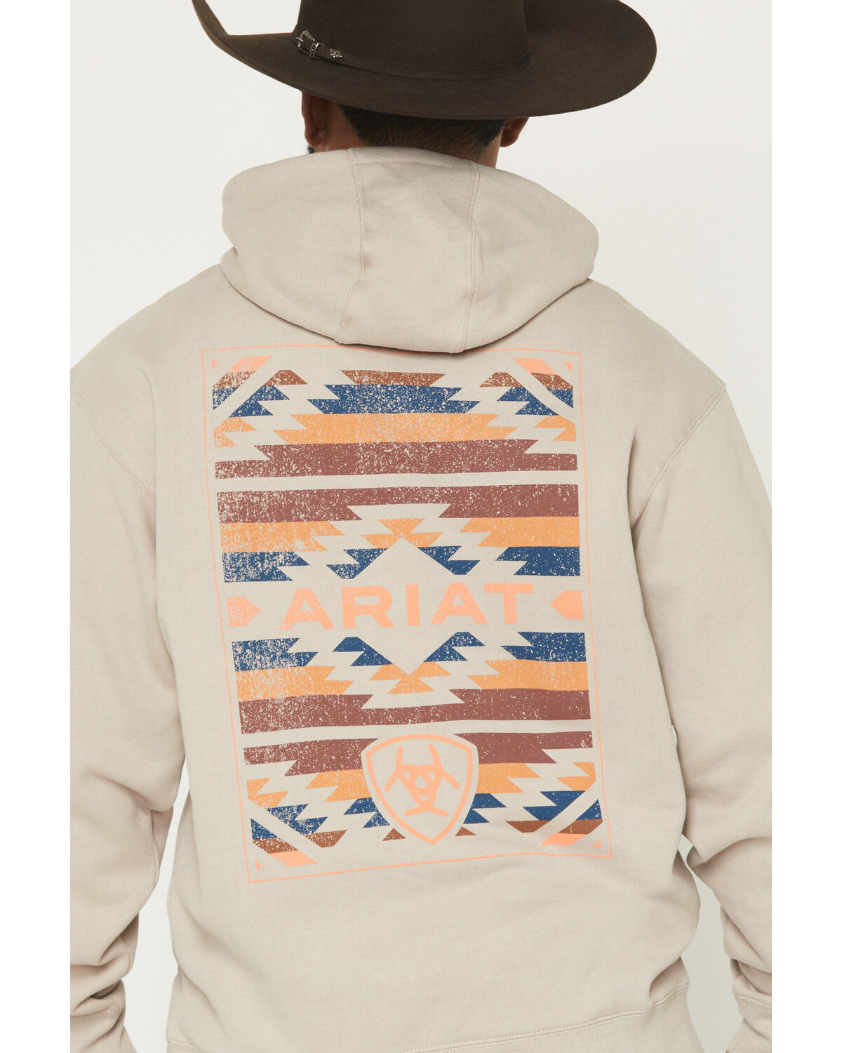 Image #4 - Ariat Men's Tapiz Zapoteco Graphic Hooded Sweatshirt, Sand, hi-res