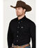 Image #2 - Cinch Men's Solid Long Sleeve Button-Down Western Shirt, Black, hi-res