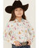 Image #2 - Cruel Girl Girls' Conversation Print Long Sleeve Pearl Snap Western Shirt , White, hi-res