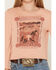 Image #3 - Shyanne Girls' Molly 3/4 Bell Sleeve Graphic Tee, Mauve, hi-res