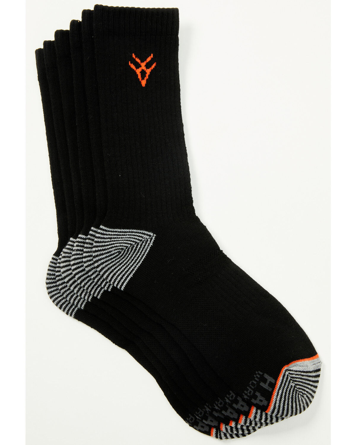 Hawx Men's Crew Socks - 3 Pack, Black, hi-res