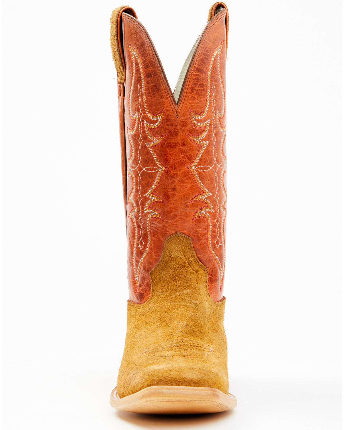 Image #4 - Hondo Boots Men's Roughout Western Boots - Broad Square Toe, Brown, hi-res