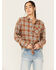 Image #1 - Cleo + Wolf Women's Aubrey Plaid Print Long Sleeve Button-Down Western Shirt , Chocolate, hi-res