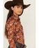 Image #2 - Cruel Girl Girls' Paisley Print Long Sleeve Button-Down Western Shirt , Coral, hi-res