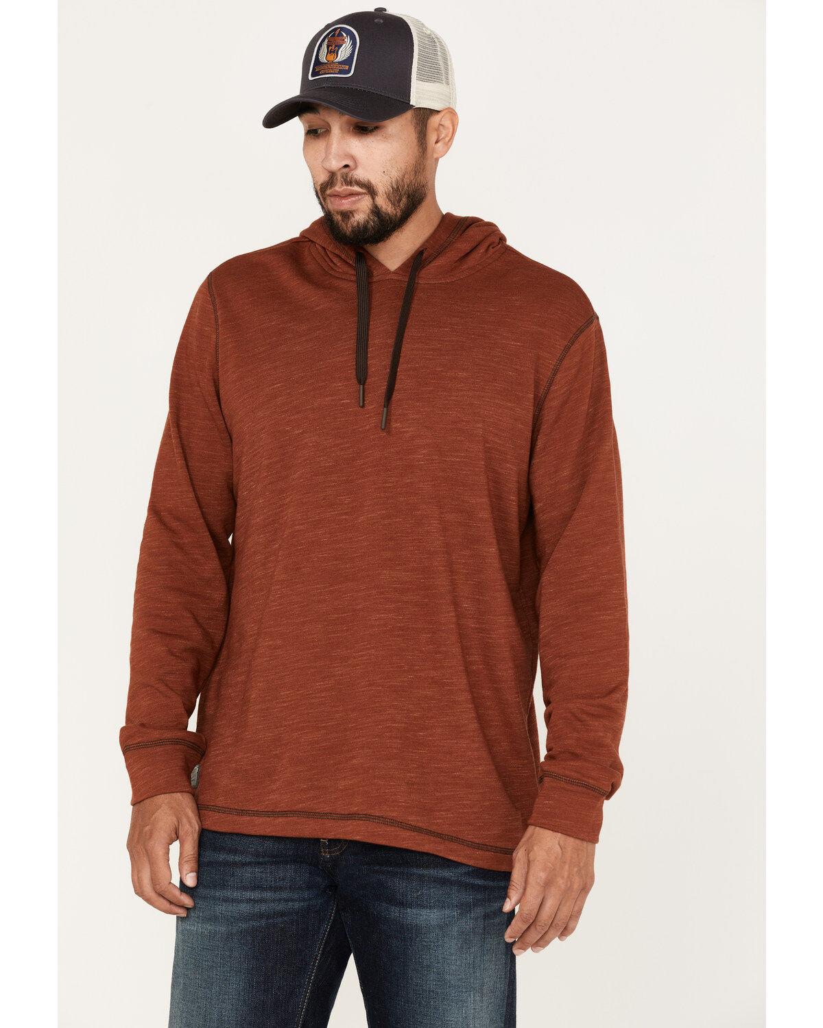 Image #1 - Moonshine Spirit&reg; Men's Space Dye Hooded Sweatshirt, Rust Copper, hi-res