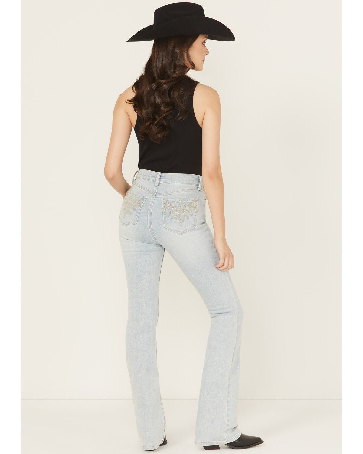 Image #3 - Shyanne Women's Celeste High Rise Bootcut Stretch Denim Jeans, Light Wash, hi-res