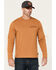 Image #1 - Lucky Brand Workwear Men's Solid Core Logo Long Sleeve Work Shirt, Brown, hi-res