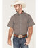 Image #1 - RANK 45&reg; Men's Turbo Geo Print Button-Down Western Shirt, Brown, hi-res