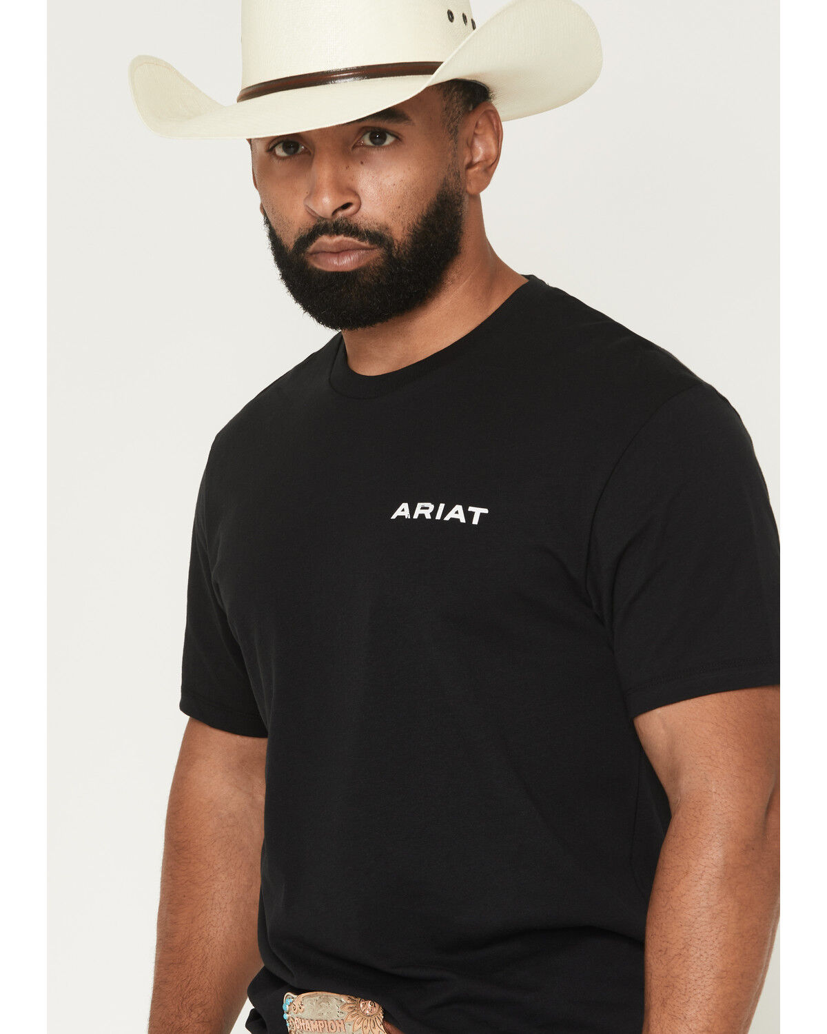 Image #3 - Ariat Men's Stiplle Steer Short Sleeve Graphic T-Shirt, Black, hi-res