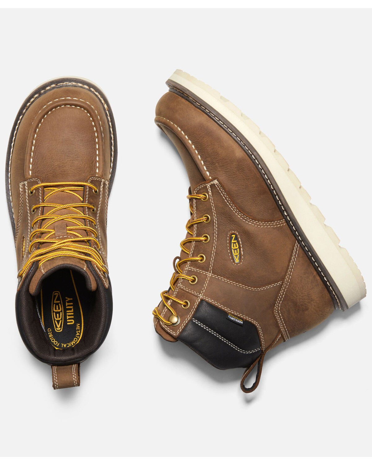Image #3 - Keen Men's Cincinnati 6" Waterproof Boots - Round Toe, Brown, hi-res