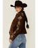 Image #4 - Scully Women's Floral Beaded Leather Jacket, Brown, hi-res