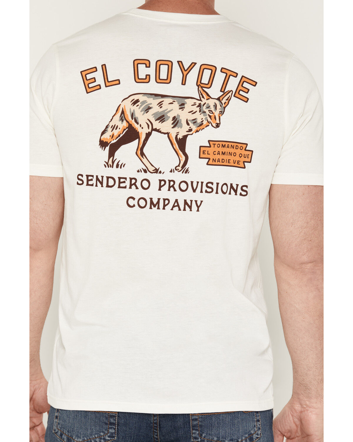 Image #4 - Sendero Provisions Men's Coyote Short Sleeve Graphic T-Shirt, White, hi-res