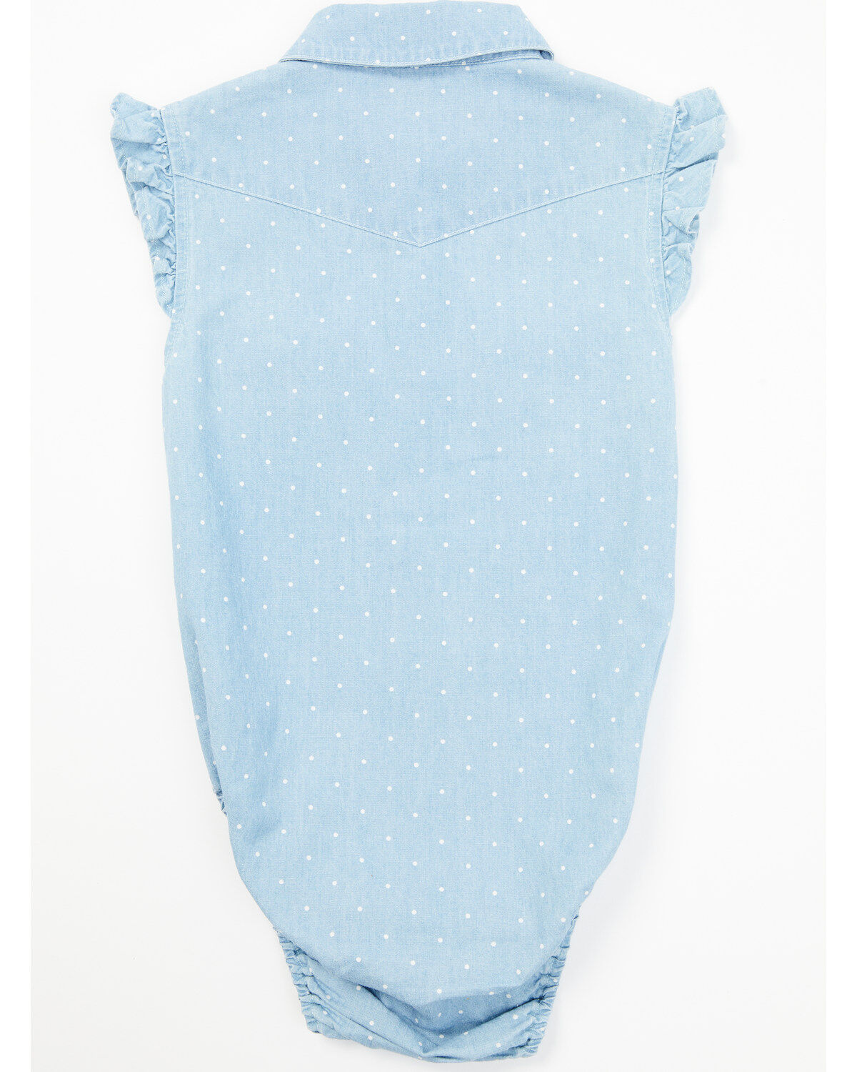Image #3 - Shyanne Infant Girls' Chambray Flutter Western Onesie, Medium Blue, hi-res