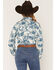 Image #4 - Wrangler Retro Women's Western Conversational Print Long Sleeve Snap Western Shirt, Blue, hi-res