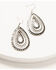 Image #2 - Shyanne Women's Night Dreamer Multi Layer Teardrop Hoop Earrings, Silver, hi-res