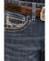 Image #2 - Rock & Roll Denim Boys' Embroidered Bootcut Stretch Denim Jeans , Blue, hi-res