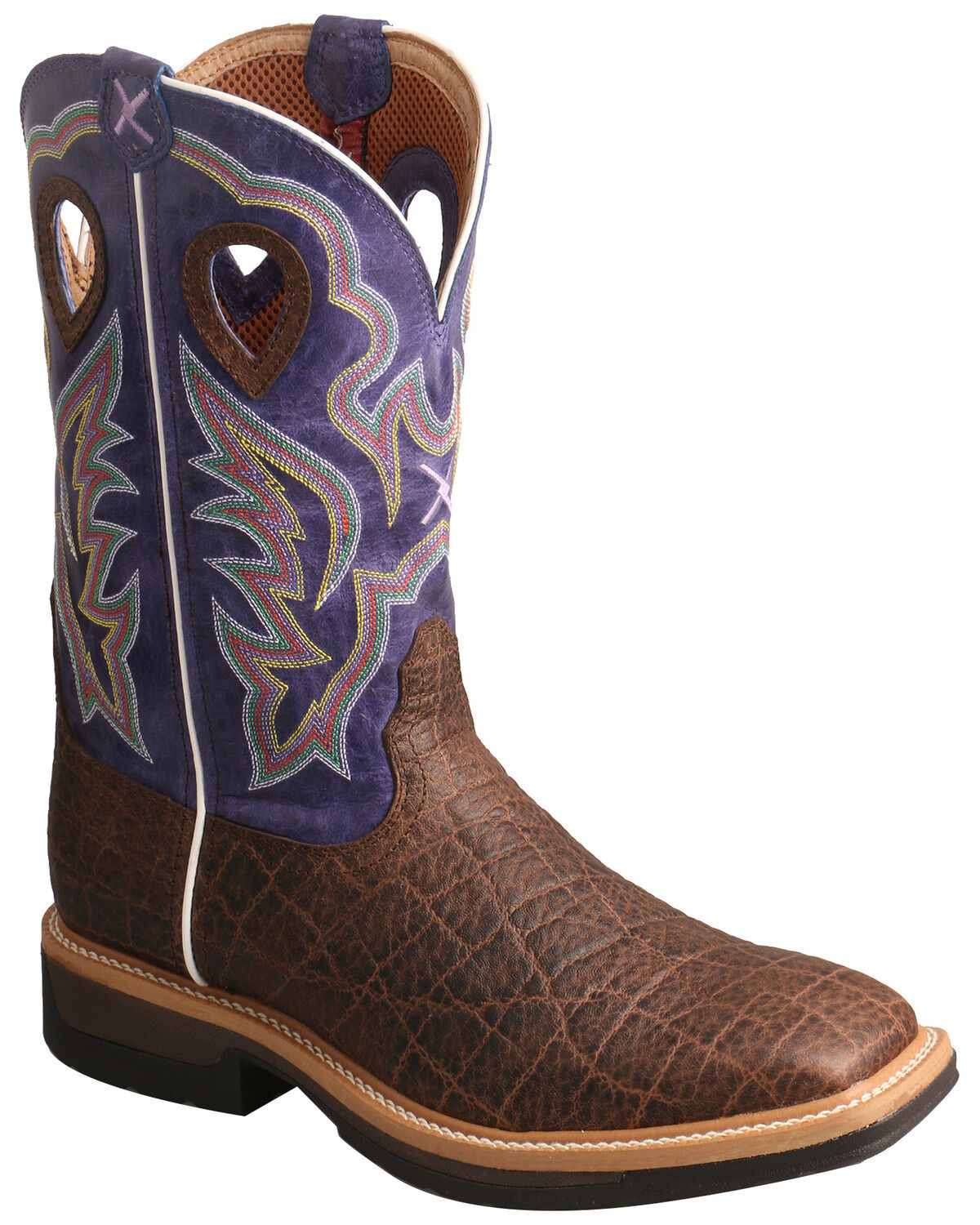 Image #1 - Twisted X Men's Lite Cowboy Elephant Print Western Work Boots - Alloy Toe, Brown, hi-res