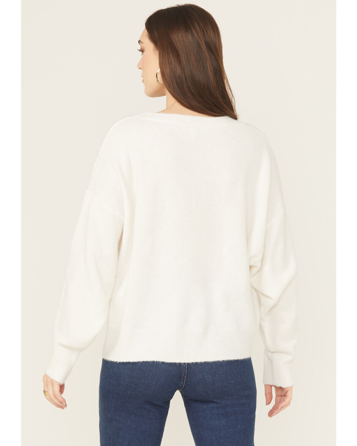 Image #4 - Wrangler Retro Women's Glitter Logo Sweater, White, hi-res