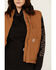 Image #3 - Carhartt Women's Washed Duck Sherpa Lined Vest, Brown, hi-res