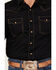 Image #3 - Wrangler Retro Premium Men's Solid Long Sleeve Western Shirt, Black, hi-res