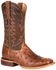 Image #1 - Durango Men's Wheat Brown Exotic Full-Quill Ostrich Western Boots - Square Toe, Brown, hi-res