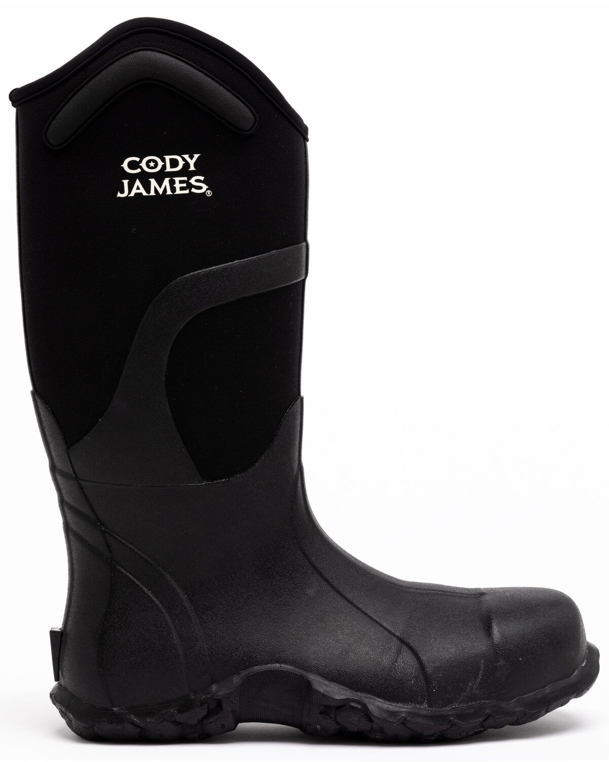 Image #2 - Cody James Men's 14" Rubber Waterproof Work Boots - Composite Toe, Black, hi-res