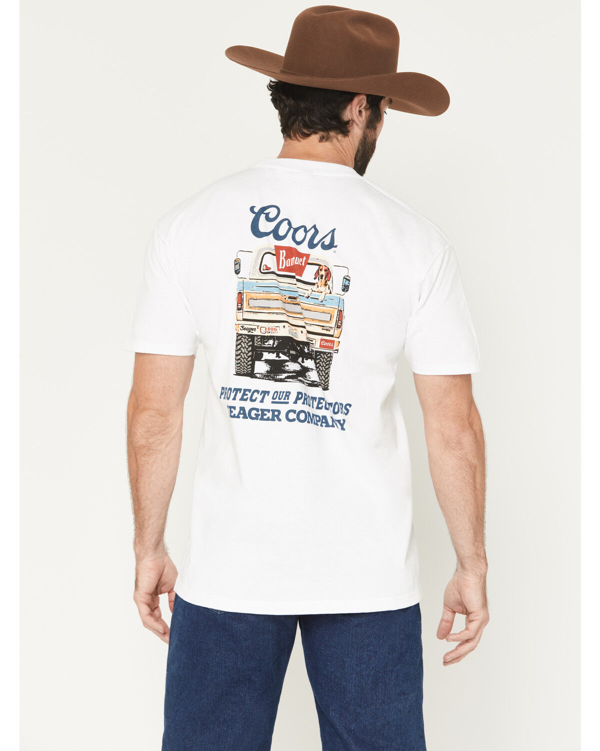 Image #1 - Seager X Coors Banquet Men's Bump Short Sleeve Graphic T-Shirt, White, hi-res