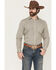 Image #1 - Gibson Trading Co Men's Bullseye Geo Print Long Sleeve Button-Down Western Shirt - Tall, Ivory, hi-res