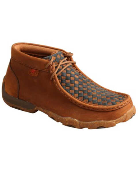 Image #1 - Twisted X Boys' Weave Driving Shoes - Moc Toe, Brown, hi-res
