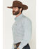 Image #2 - Cinch Men's Micro Geo Print Long Sleeve Button-Down Western Shirt, Blue, hi-res