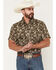 Image #1 - Gibson Trading Co Men's Desert Soul Floral Print Short Sleeve Button-Down Western Shirt, Brown, hi-res