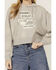 Image #3 - Cleo + Wolf Women's Whiskey O' Clock Graphic Cropped Hoodie , Light Grey, hi-res