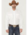 Image #1 - Resistol Men's Solid Long Sleeve Button Down Western Shirt, White, hi-res