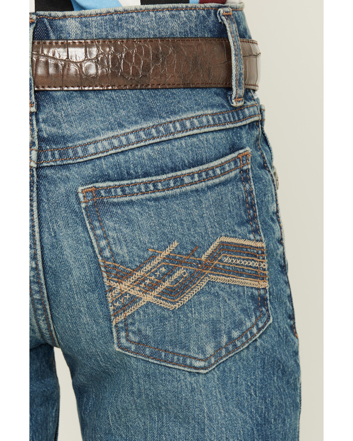 Image #4 - Wrangler 20X Boys' Medium Wash Montana Bootcut Stretch Denim Jeans, Medium Wash, hi-res