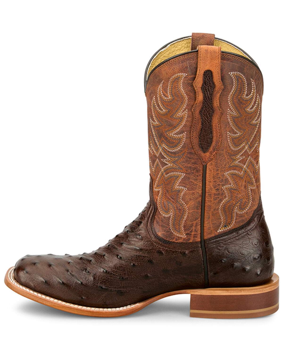 Image #3 - Tony Lama Men's Blaine Exotic Ostrich Western Boots - Broad Square Toe, Brown, hi-res